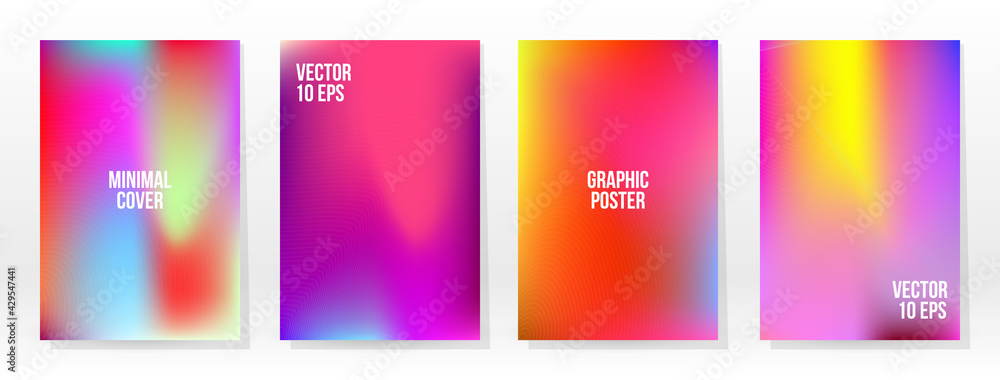 Minimal Poster. Pastel Soft. Rainbow Gradient Set