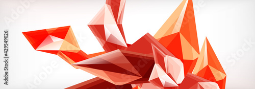 Vector 3d triangles and pyramids abstract background for business or technology presentations, internet posters or web brochure covers