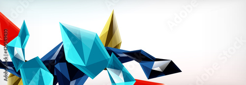 Vector 3d triangles and pyramids abstract background for business or technology presentations, internet posters or web brochure covers