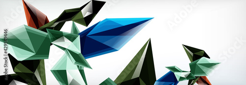 Vector 3d triangles and pyramids abstract background for business or technology presentations, internet posters or web brochure covers