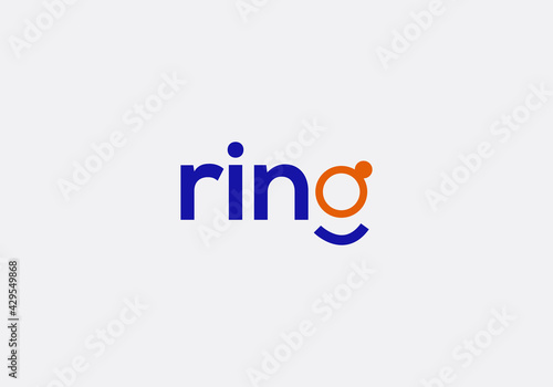 Ring Abstract typography minimalist emblem logo design