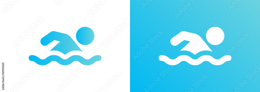 Obraz premium Swimming icon. Man swim in the sea.