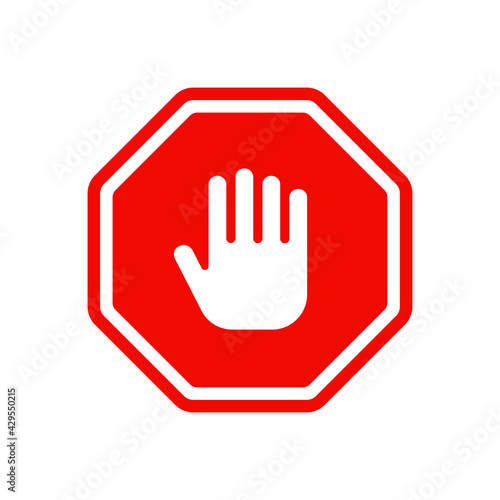 Sign stop red vector illustration