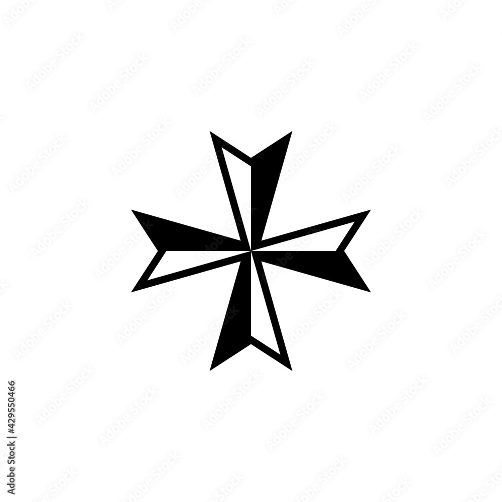 Maltese cross icon isolated on white background. - obrazy, fototapety, plakaty 