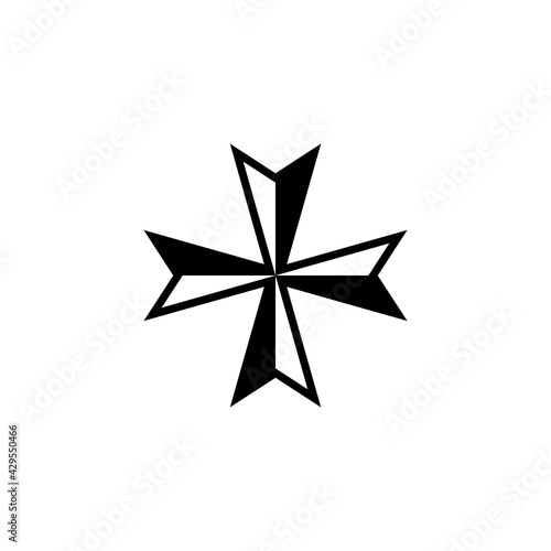 Maltese cross icon isolated on white background.