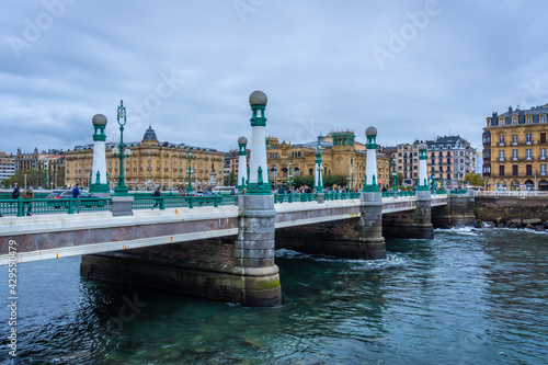 Panoramic view of the city of San Sebastian from the river, Gipuzkoa. Basque Country © unai