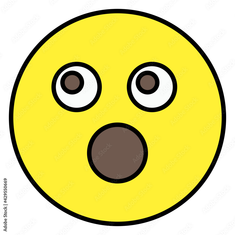 Fototapeta premium Emoji with surprised expression, shocked emoji icon