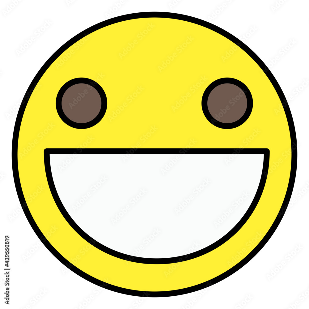 Fototapeta premium Face with open mouth, icon of laughing emoji 