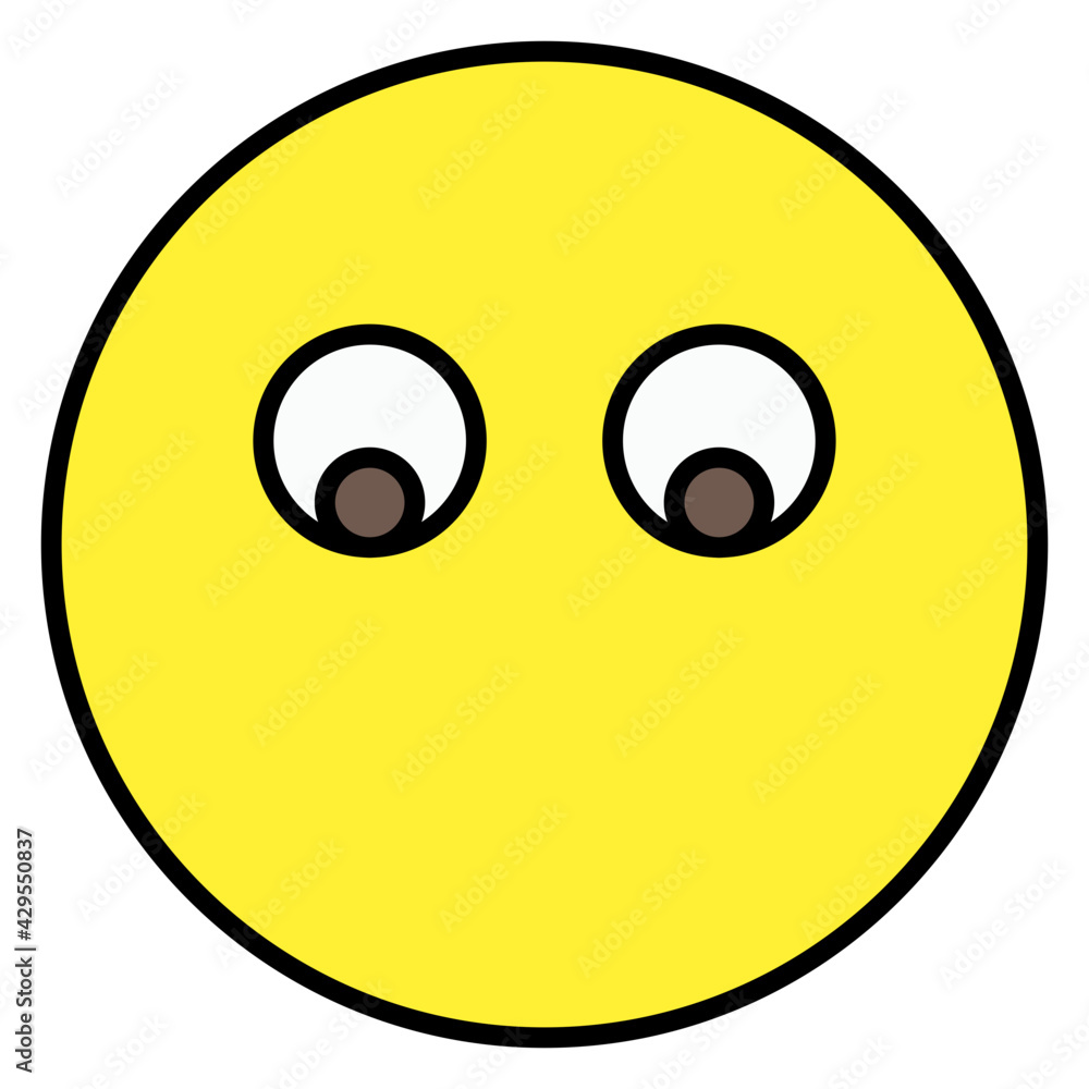 Editable flat design of down eyes emoji Editable flat design of down eyes emoji