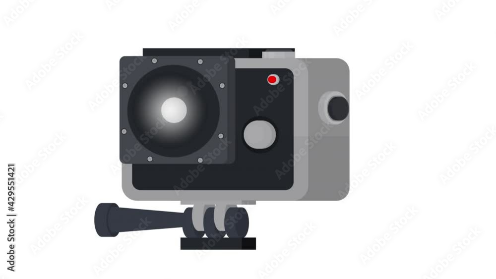 Action camera. Camera animation for video shooting, alpha channel enabled. Cartoon Action camera. Camera animation for video shooting, alpha channel enabled. Cartoon