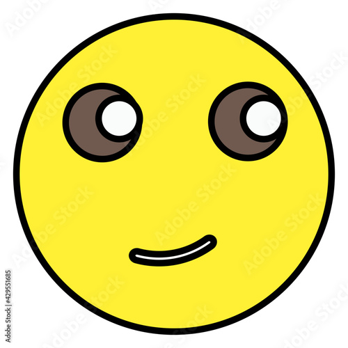 An icon design of smirk emoji 