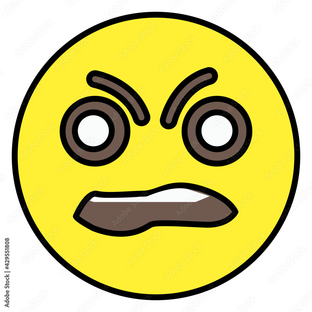 Fototapeta premium A sad face icon in editable flat style 