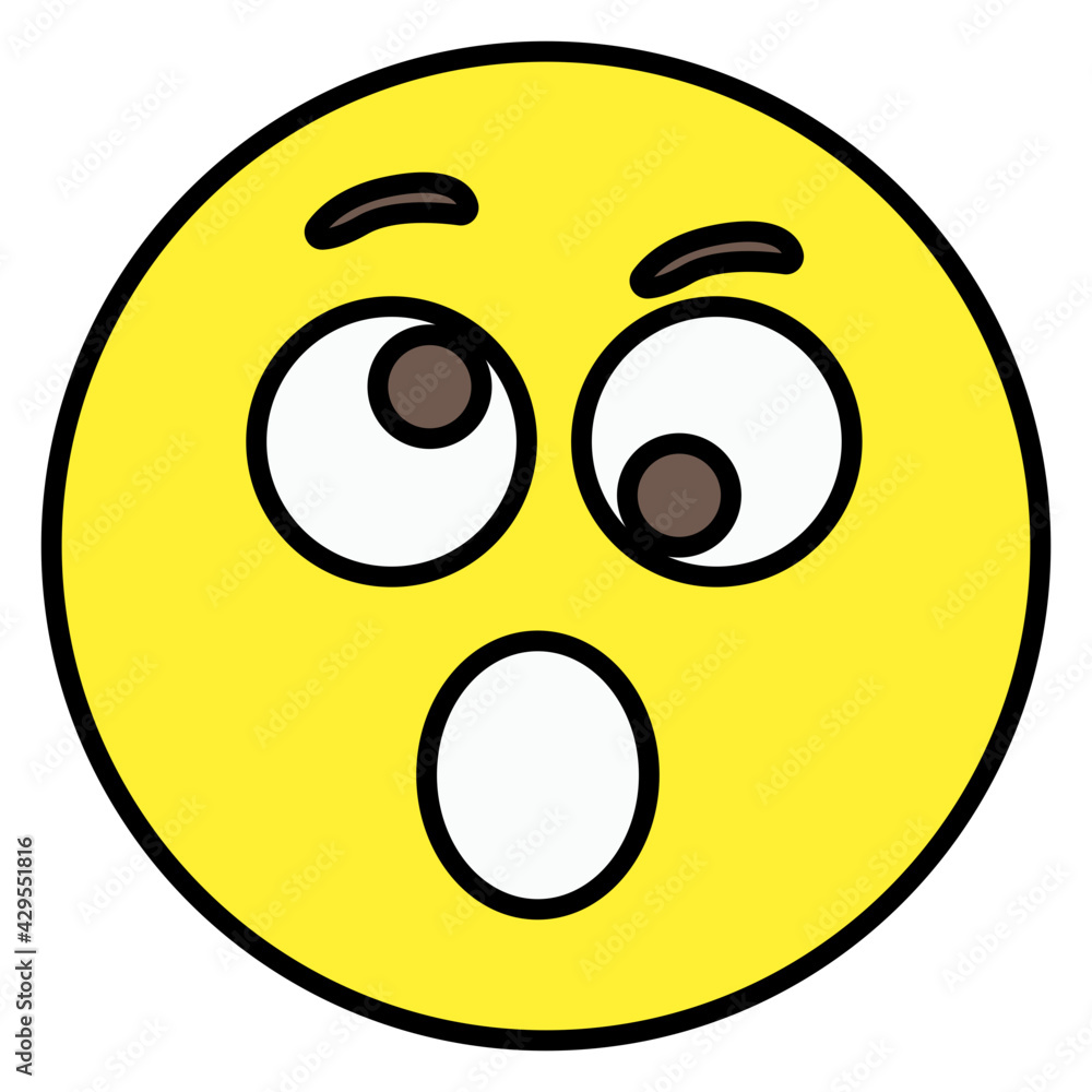 Emoji with surprised expression, shocked emoji icon Emoji with surprised expression, shocked emoji icon