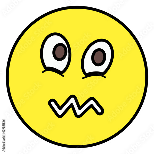 A unique design icon of confounded emoticon