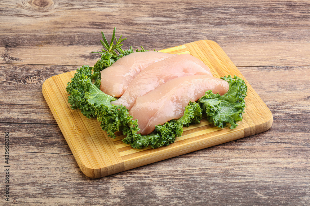 Raw small chicken fillet for cooking Raw small chicken fillet for cooking
