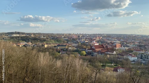 Panoramic view from the Hill of Three Crosses in Vilnius, Lithuania photo
