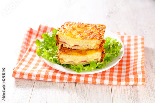 croque monsieur- toasted bread with cheese and ham