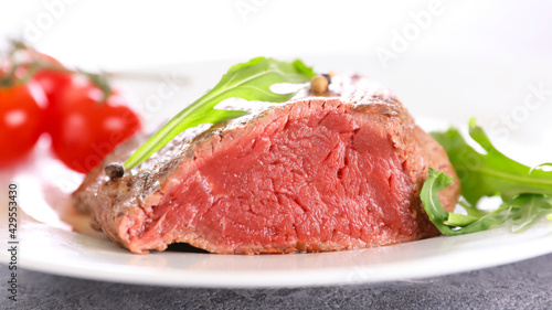 piece of beef and peppers