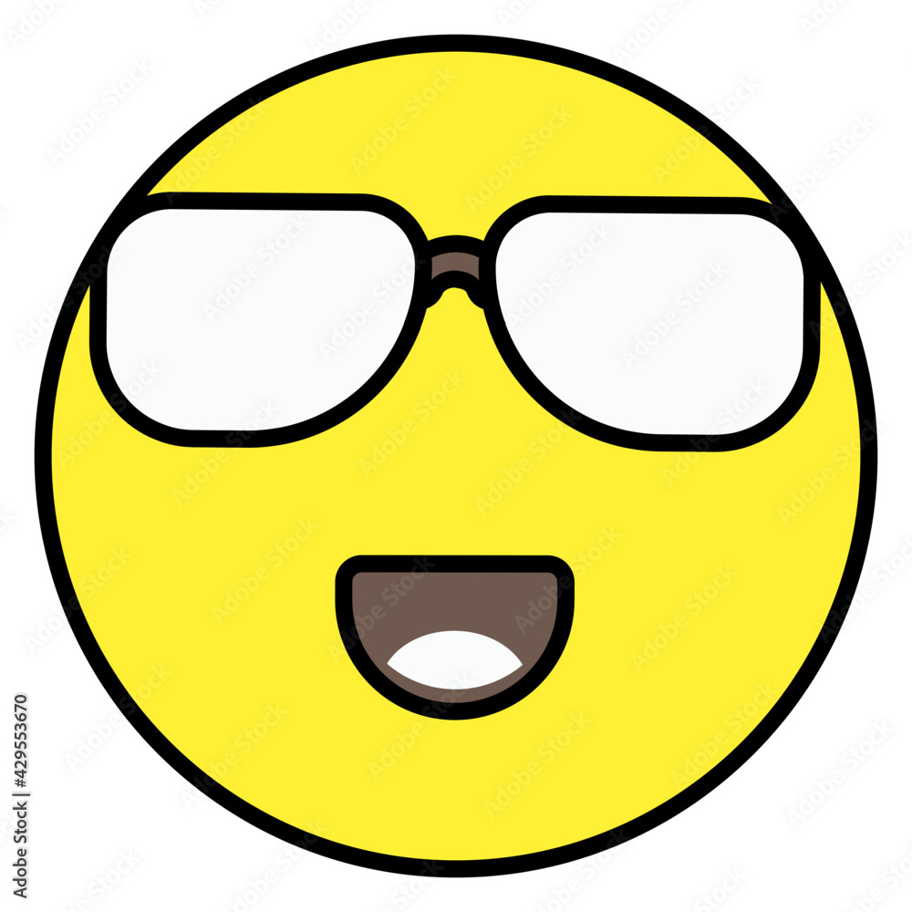 A premium download vector of glasses emoticon A premium download vector of glasses emoticon
