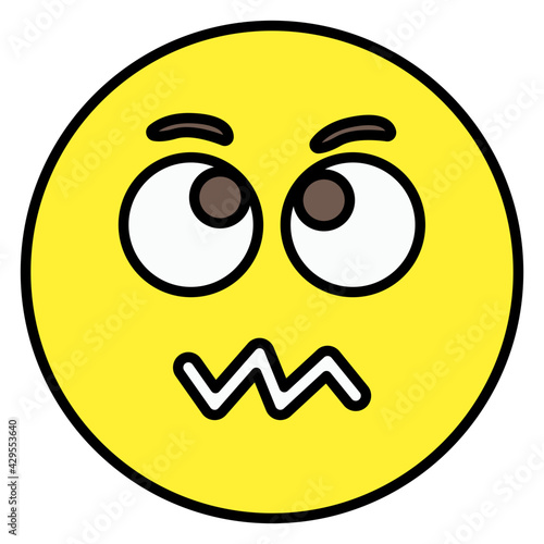 A unique design icon of confounded expression