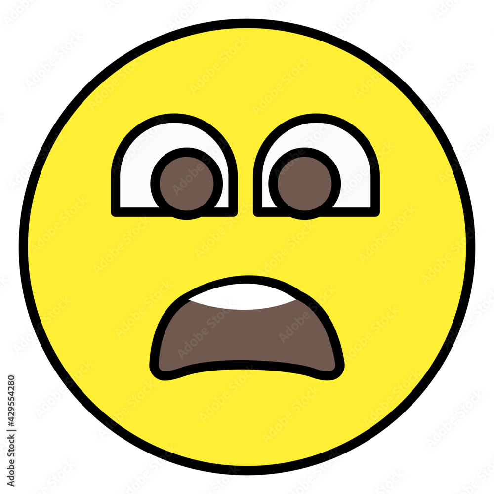 Fototapeta premium Emoji with surprised expression, shocked emoji icon