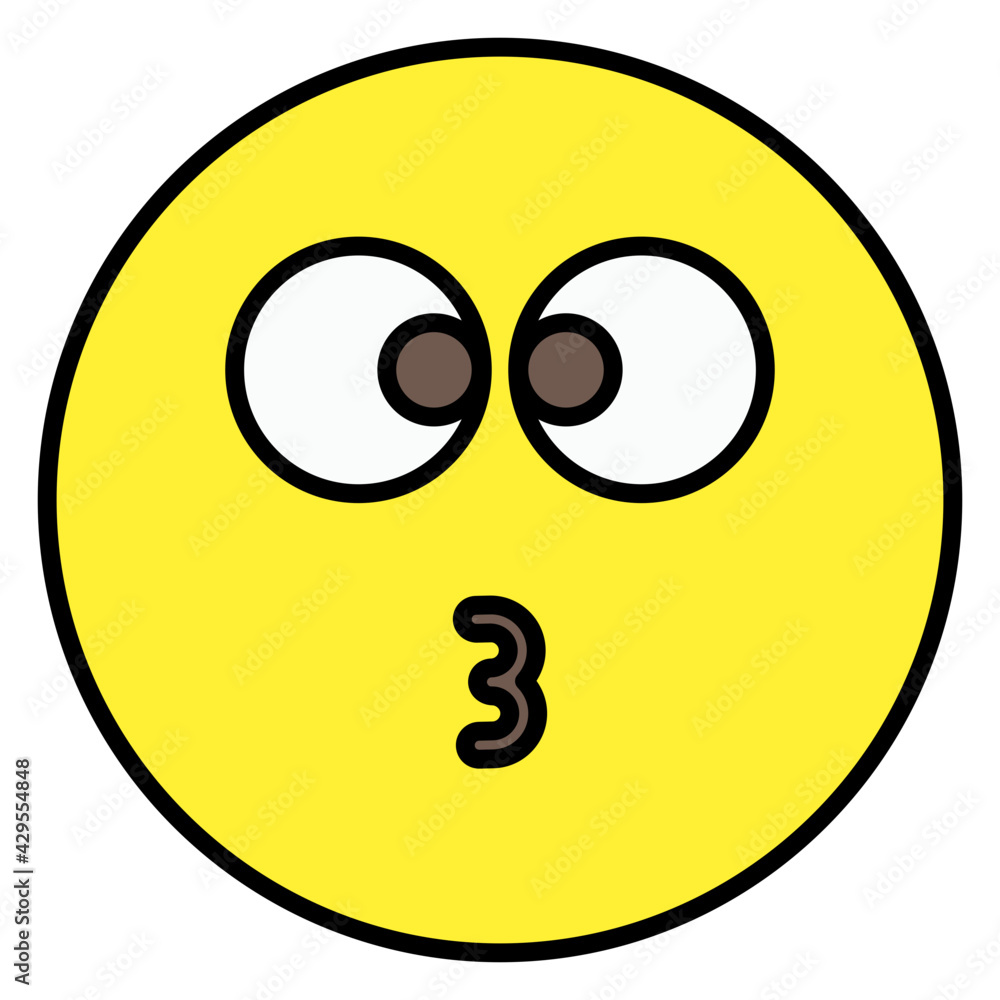 Flat design icon of rolling eyes emoji Flat design icon of rolling eyes emoji