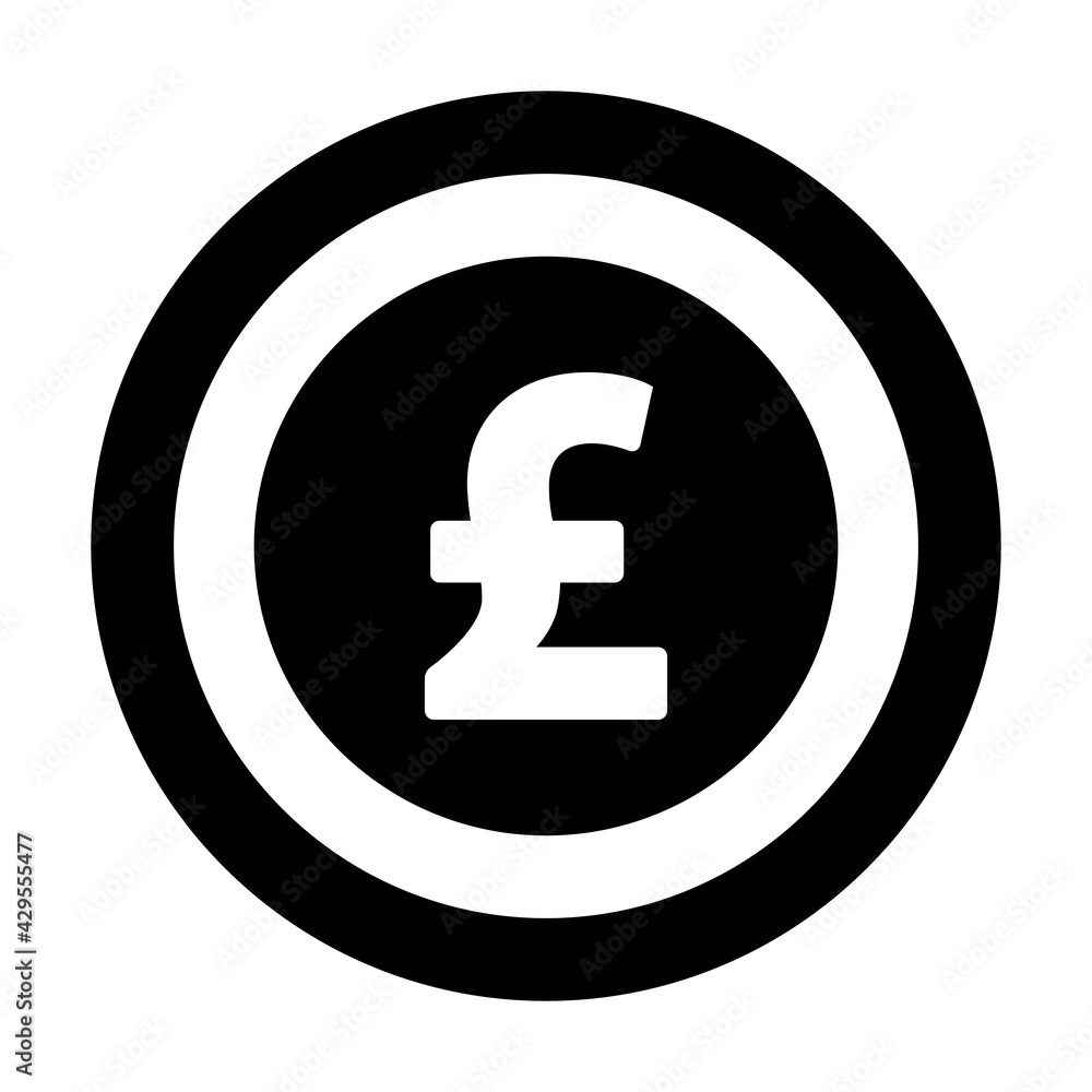 Pound icon vector currency symbol sign for for business and finance in a flat color glyph pictogram illustration Pound icon vector currency symbol sign for for business and finance in a flat color glyph pictogram illustration