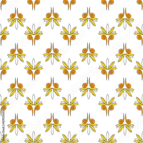 Vector background Brittany celtic, Breton trational folklore symbols seamless pattern. Seamless pattern background