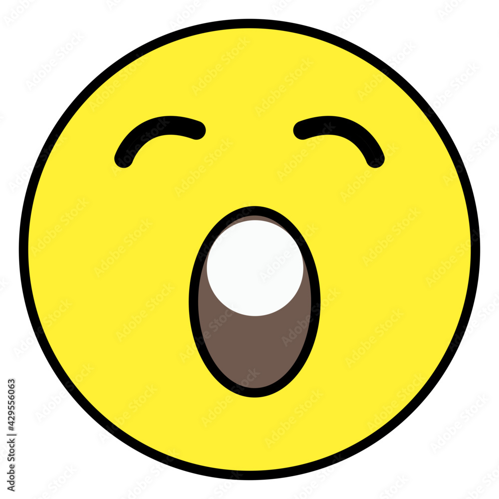 Fototapeta premium Astonished emoji icon, editable vector