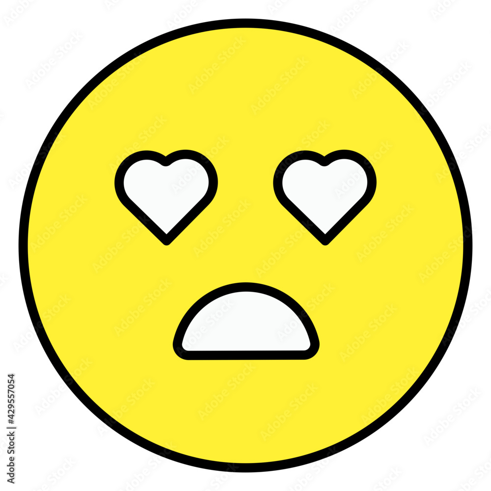 A perfect design icon of heart eyes emoji A perfect design icon of heart eyes emoji