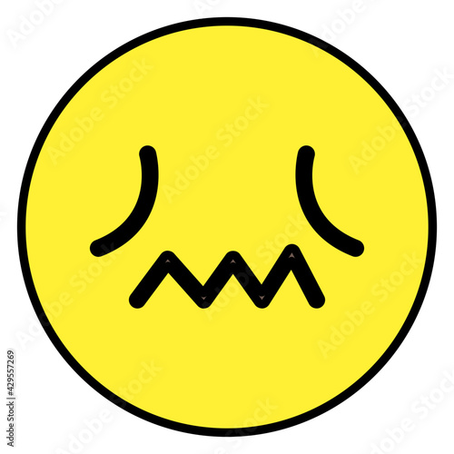 A unique design icon of confounded emoticon