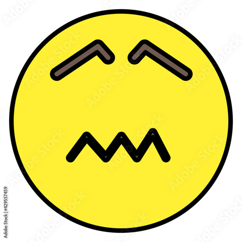 A unique design icon of confounded face 