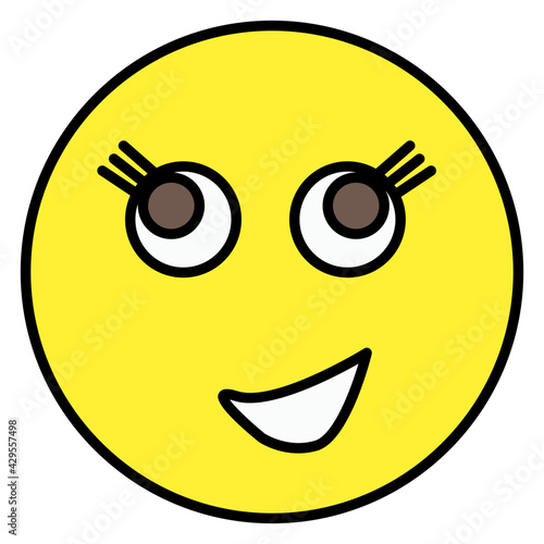 An icon design of smirk emoji 