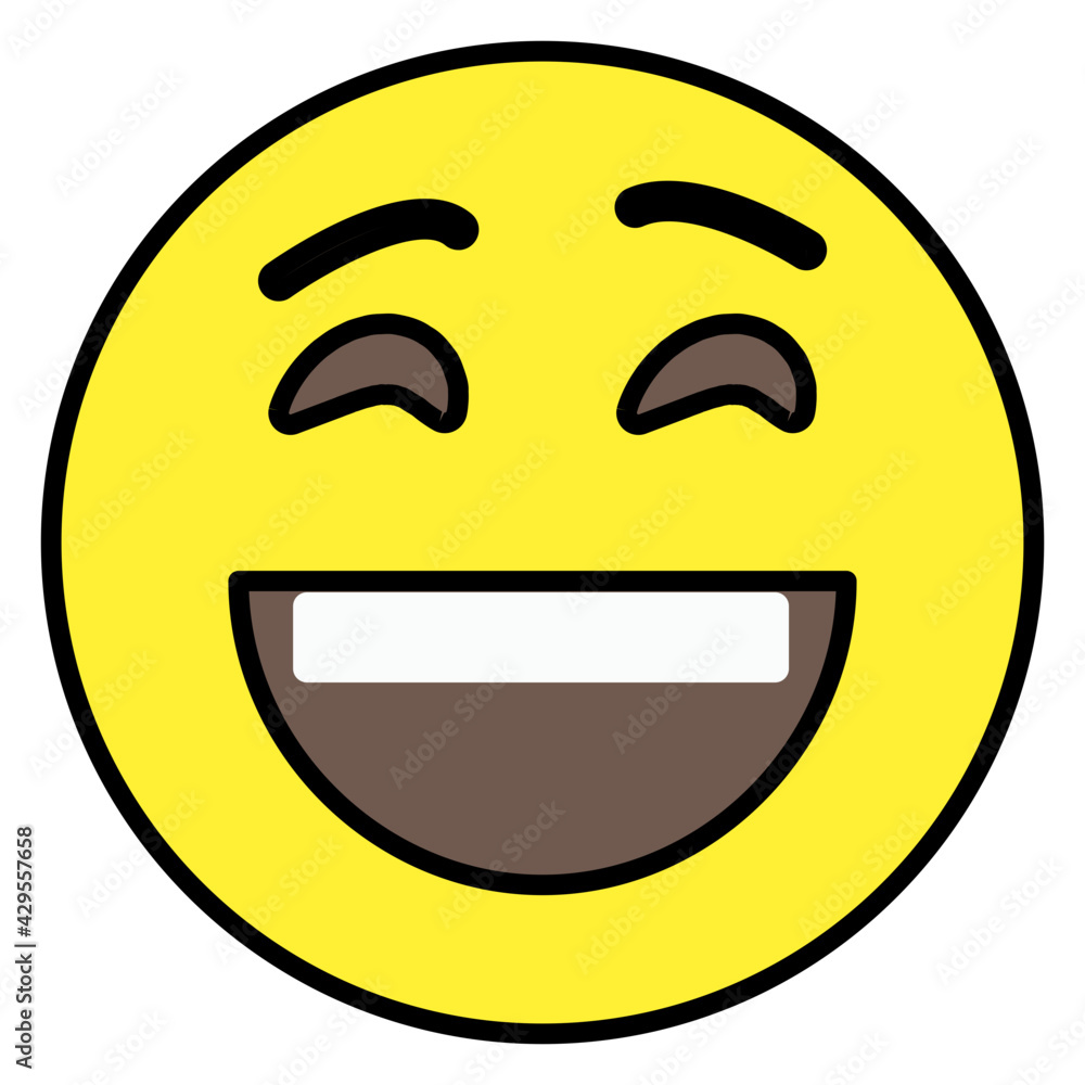 Face with open mouth, icon of laughing emoji Face with open mouth, icon of laughing emoji