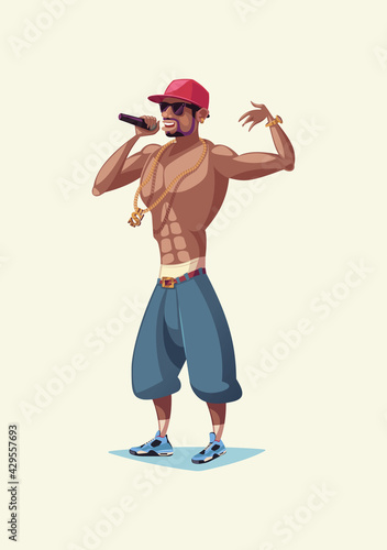 Hip hop musician isolated on white background