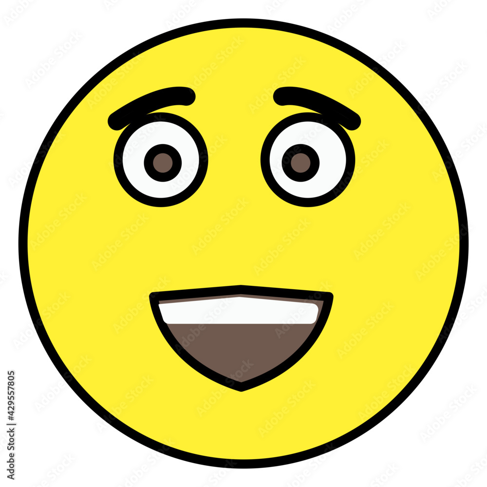 Editable flat design of happy emoji icon Editable flat design of happy emoji icon