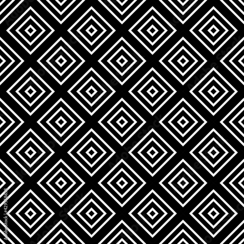 Seamless rhombuses pattern. Vector black wallpaper and triple rhombus.