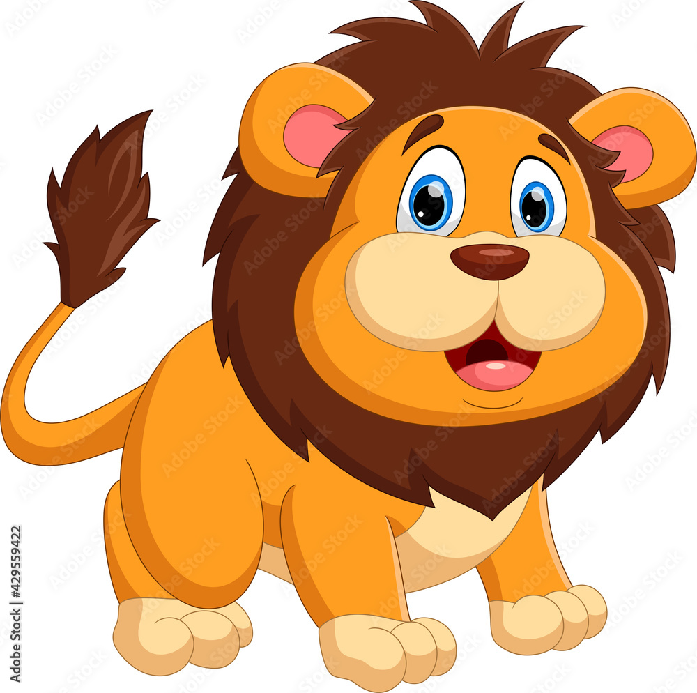 cartoon baby lion posing with a smile cartoon baby lion posing with a smile