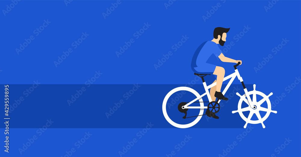 Obraz premium Open-source system - developer as bicyclist