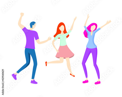 People dancing isolated on a white background