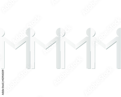 People Paper Chain isolated on a white background