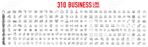 business contacts icons set vector