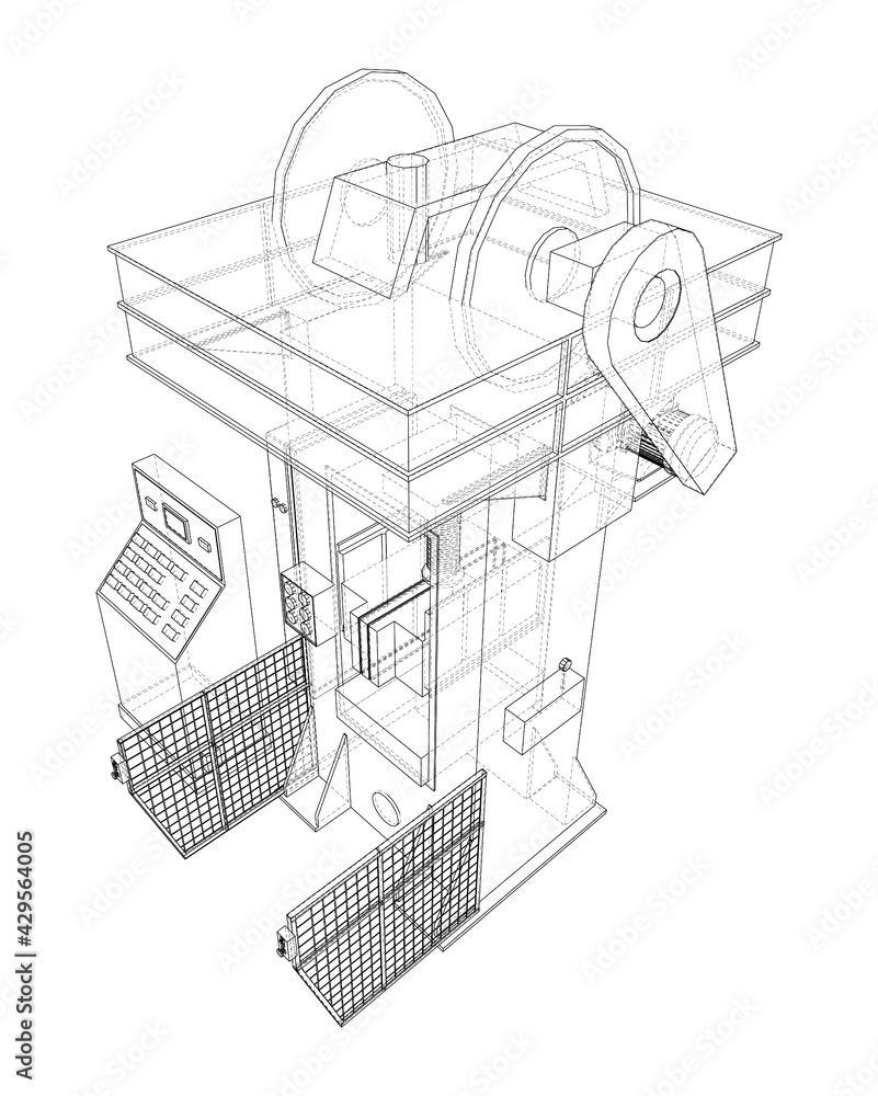 Hydraulic Press. Vector
