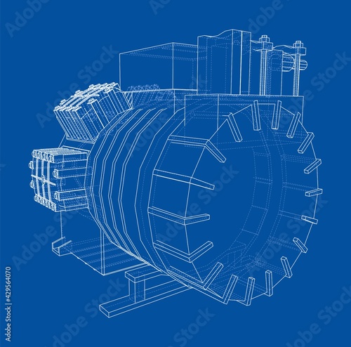 Air conditioning compressor. Vector
