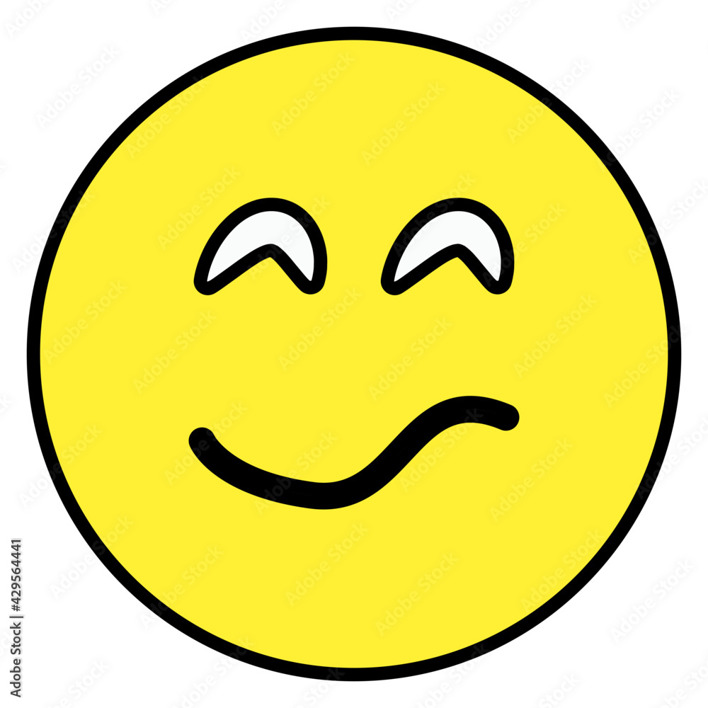 Editable flat design icon of attitude emoji Editable flat design icon of attitude emoji