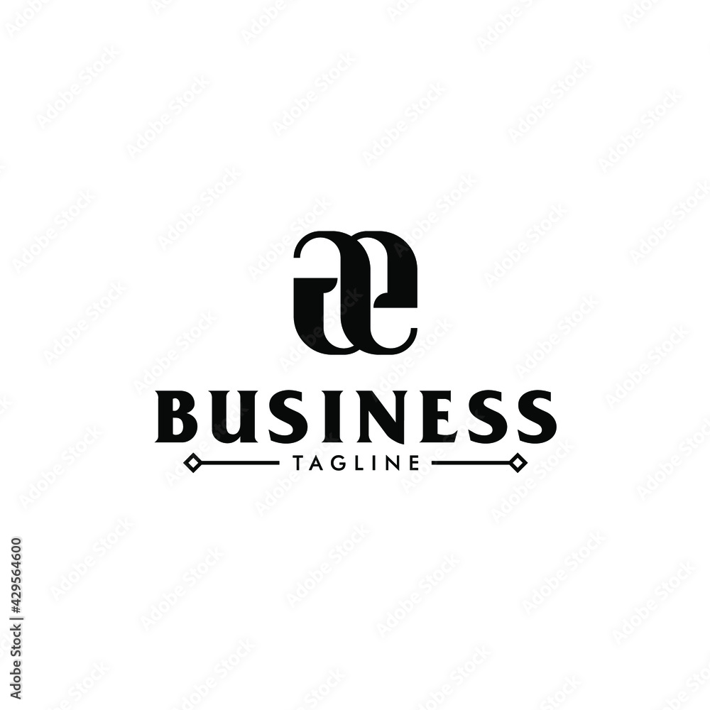 luxury letter AE monogram logo