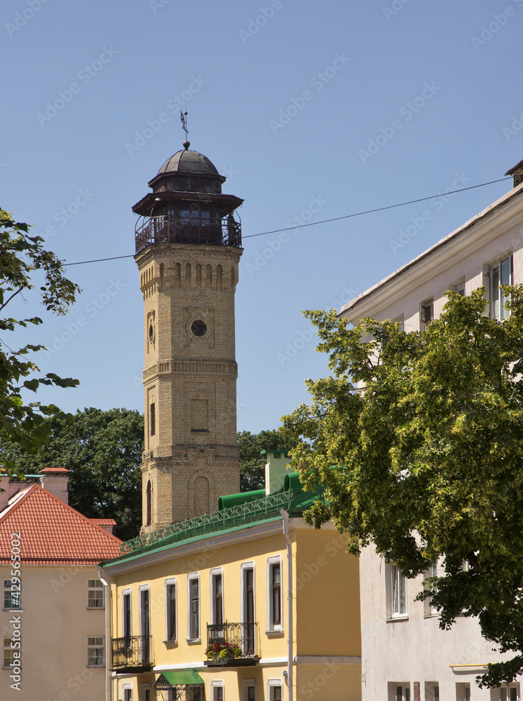 Old fire tower in Grodno. Belarus