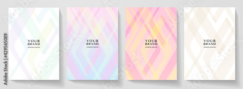Modern cover design set. Abstract geometry line pattern (curve). Creative colorful triangle shape vector background. Collection for business, brochure template, vertical flyer