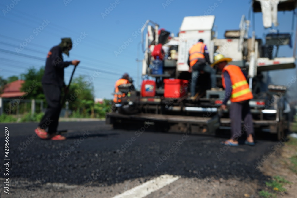 Blur the road construction ASPHALT HOT MIX IN - PLACE RECYCLING Blur the road construction ASPHALT HOT MIX IN - PLACE RECYCLING
