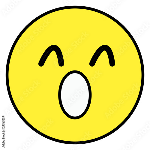 Emoji with surprised expression, shocked emoji icon